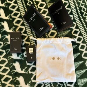Dior Sauvage Men's Fragrance Set with White and Black Packaging